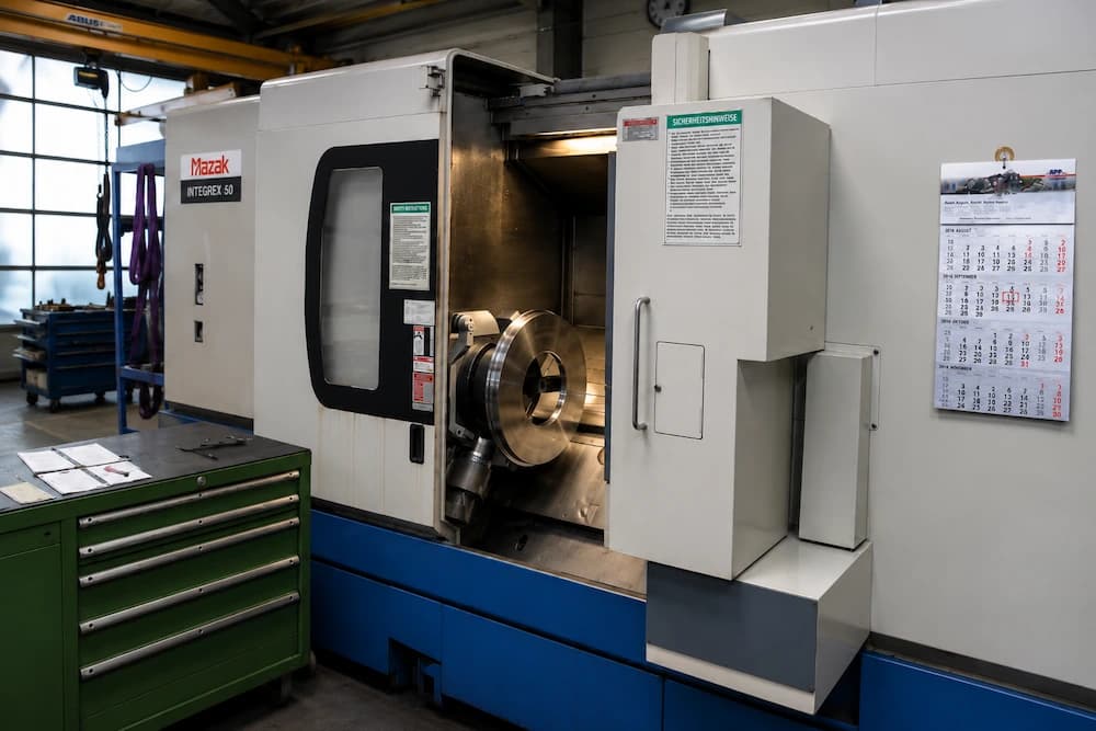 Mazak Integrex 50 bei der Bearbeitung eines Werkstücks