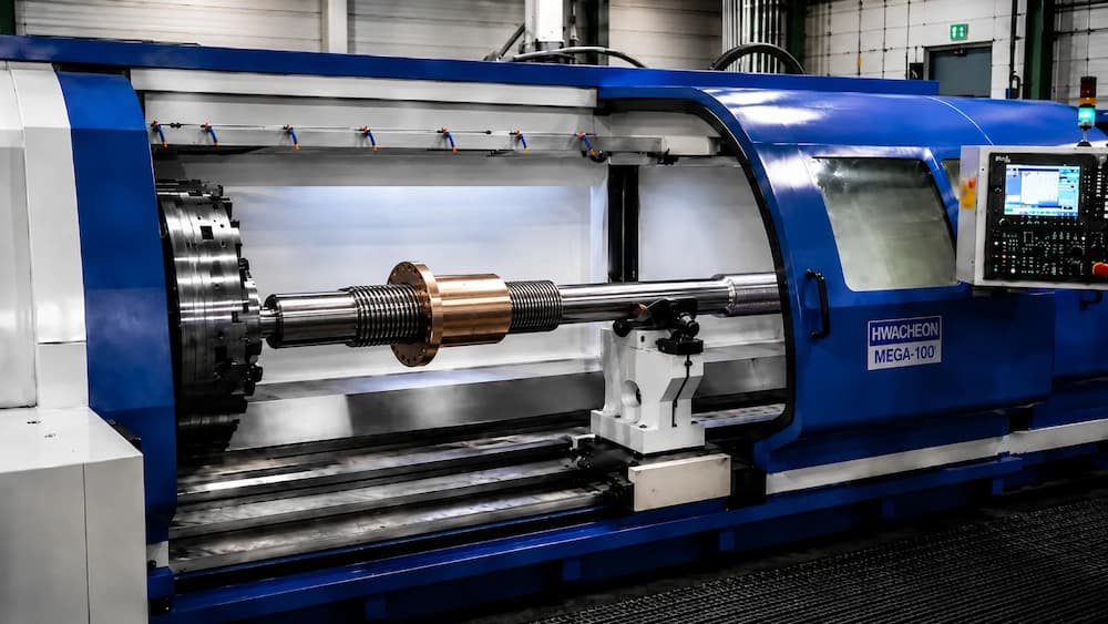 Großes Drehteil auf einer CNC-Drehmaschine